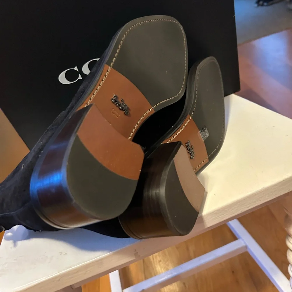 Coach Woman’s Black Suede Bowery Ankle Booties, 10 B - Picture 7 of 9